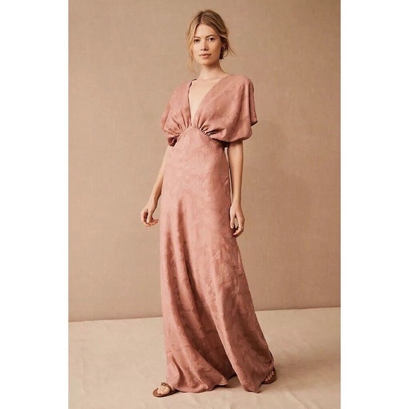 BHLDN Dresses & Skirts - Anthropologie BHLDN Hutch Lindy Maxi Dress Floral Jacquard Empire Bust ~ Size 0